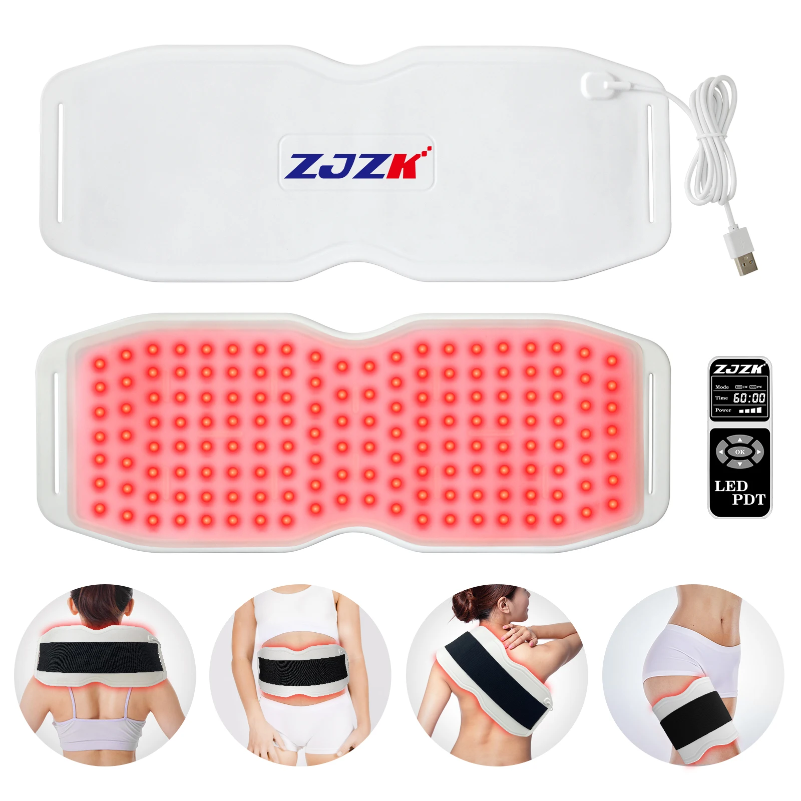 

ZJZK 24w Red Light Therapy Body Pet Safe Laser Light 850nmx150chips+940nmx150chips For Arthritis Regulate Nerve Function