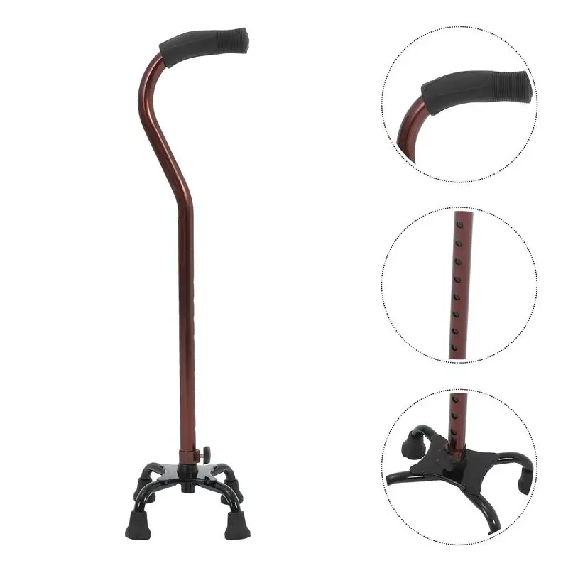 

Bronze Straight Stick Four-leg Aluminium Alloy Walking Stick for Seniors Disabled and Elderly (Packing in Separate Carton)