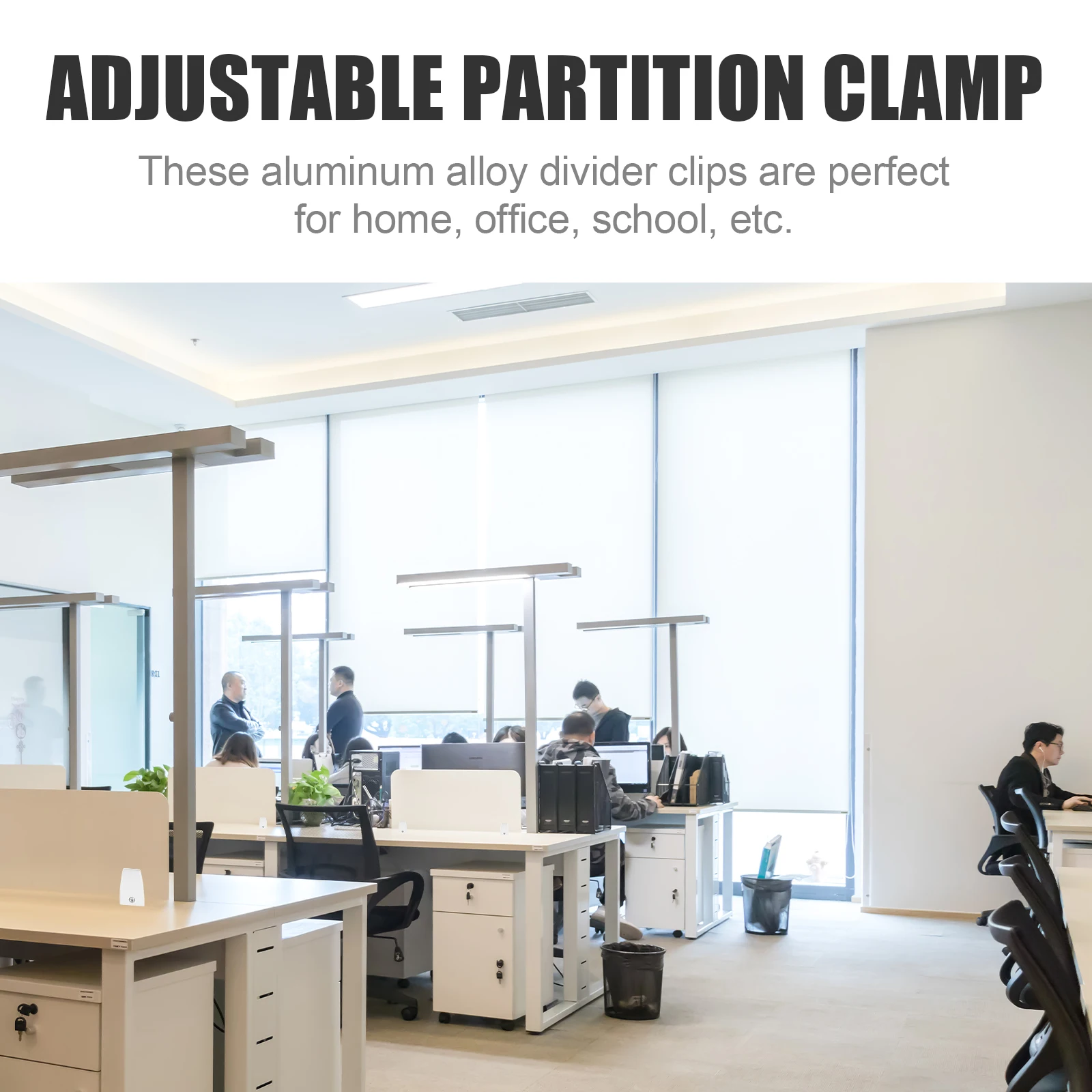 

4PCS Desk Divider Clips Adjustable Privacy Panel Clamps ABS Plastic Screen Partition Bracket Glass Baffle Clamp Office Home