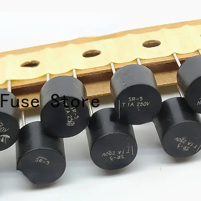 10PCS SR-5-1A-AP Imported Original Round Fuse Tube TR5 T1A 250V Delay Slow Blowing