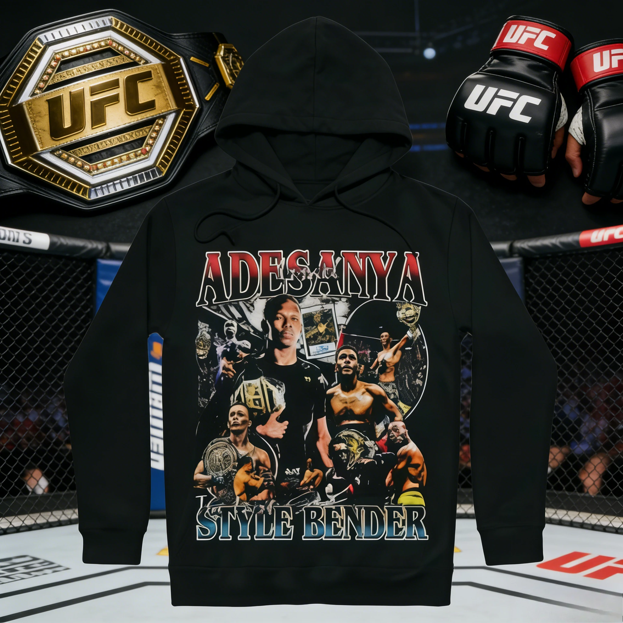 

Хлопковая дышащая толстовка с капюшоном UFC Isley Adissaya 2026 (коллекция Осень/Зима) с принтом, унисекс