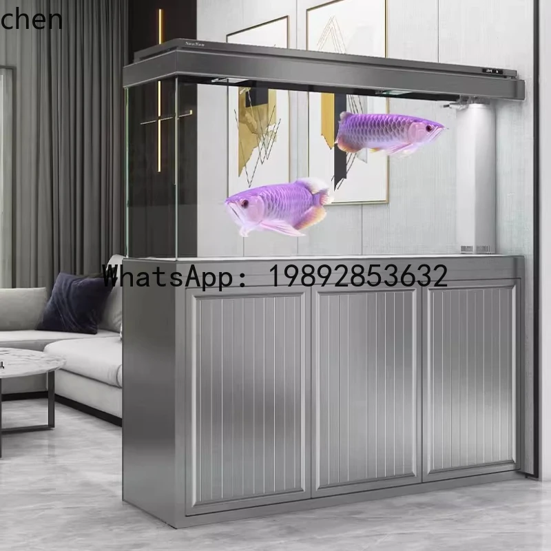 

F1 ultra-white glass fish tank living room bottom filter ecological aquarium household