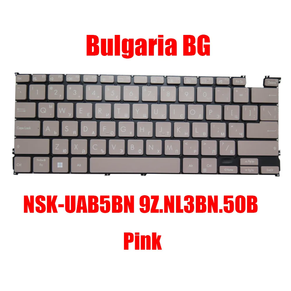 

Laptop Keyboard For ASUS Zenbook S 13 OLED NSK-UAB5BN 9Z.NL3BN.50B With Backlit Without Frame Pink Bulgaria BG