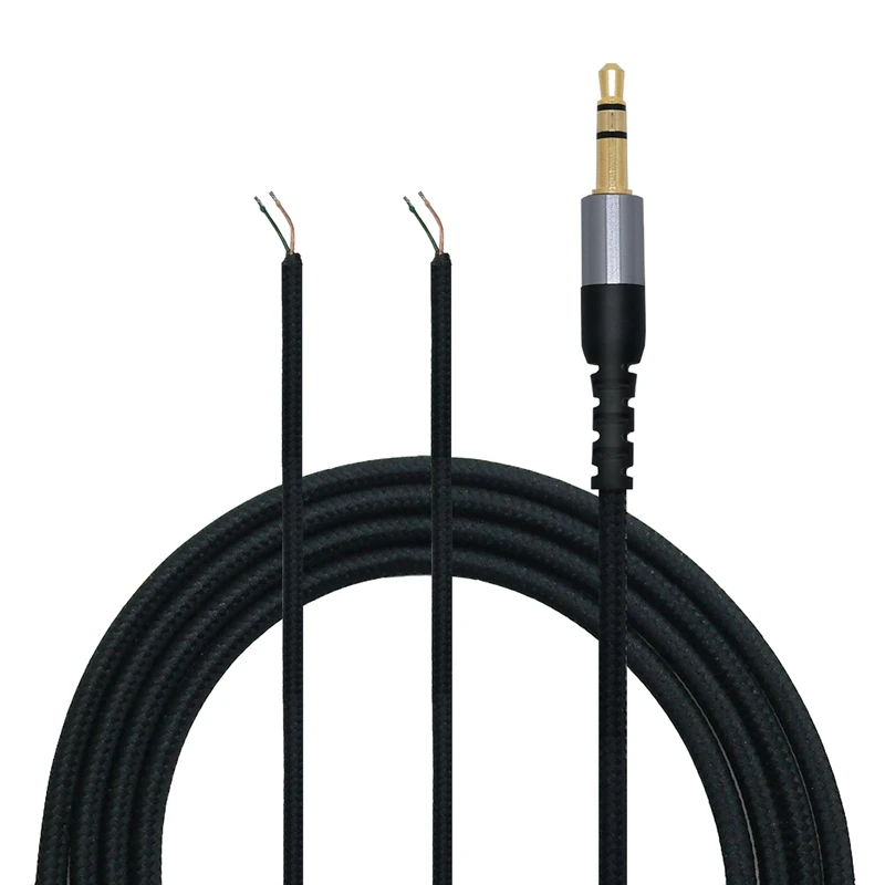 3,5mm Buchse Kopfhörer Reparatur kabel DIY Headset Ersatz draht schwarz Nylon Stoff Geflecht Kabel