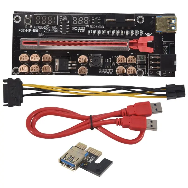 

A23F-VER018 PRO PCI-E Riser Card USB 3.0 Кабель 018 PLUS PCI Express 1X–16X Удлинитель Pcie Адаптер для добычи BTC