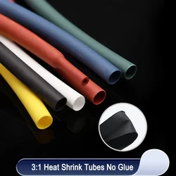 1/5/10m Heat Shrink Tubing Colorful Diameter 1.5~50mm No Glue 3:1 Ratio Waterproof Wire Wrap Insulated Lined Cable Sleeve