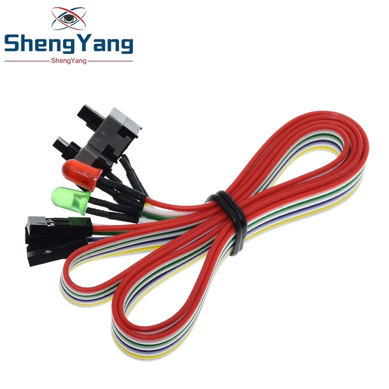 65CM Slim PC Compute Motherboard Power Cable Original On Off Reset with LED Light PC Power Reset Switch Push Button Switch image 2