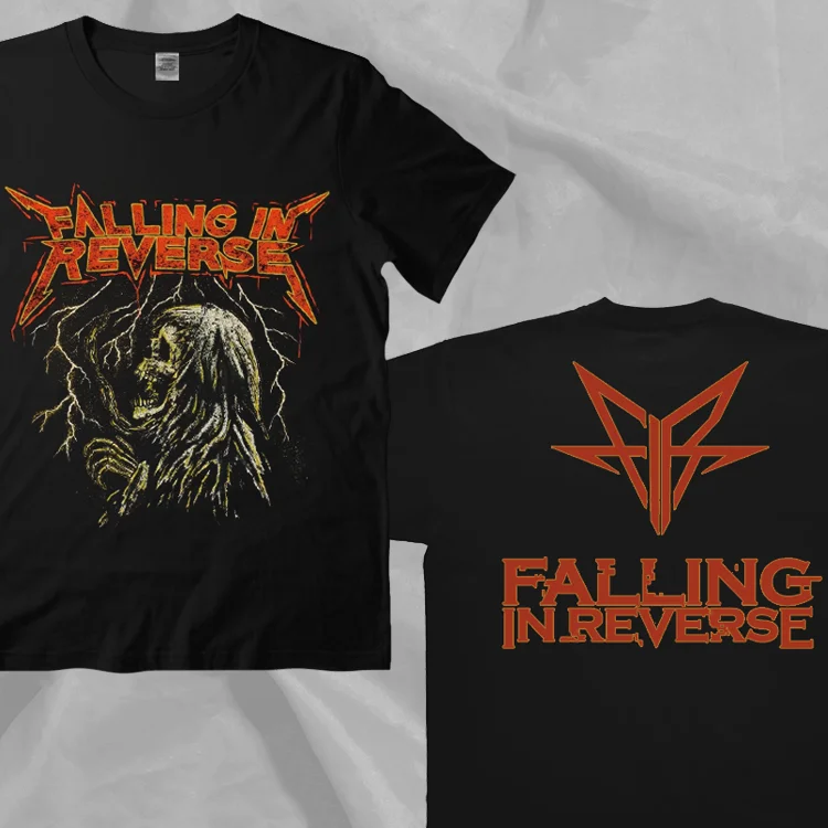 Falling In Reverse Band Retro 2009 Black Double Sided T-Shirt