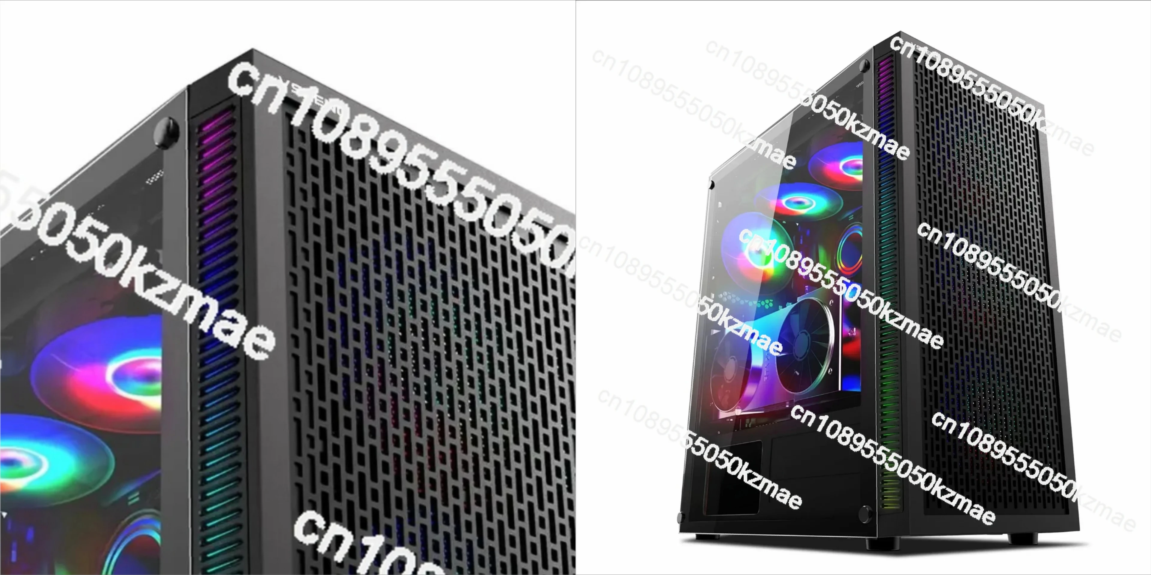 Cross-border Hurricane 2 Glass Side Panel Case | E-ATX Desktop Case Supports Dual X79/X99 CPU Motherboards - Black