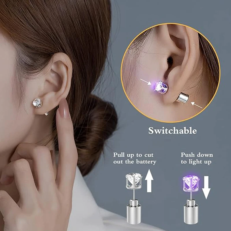 Novelty Gift for Woman Girls Trendy Luminous Earrings Masquerade Birthday Party Favors Ear Accessories Fluorescent Dress Up Prop