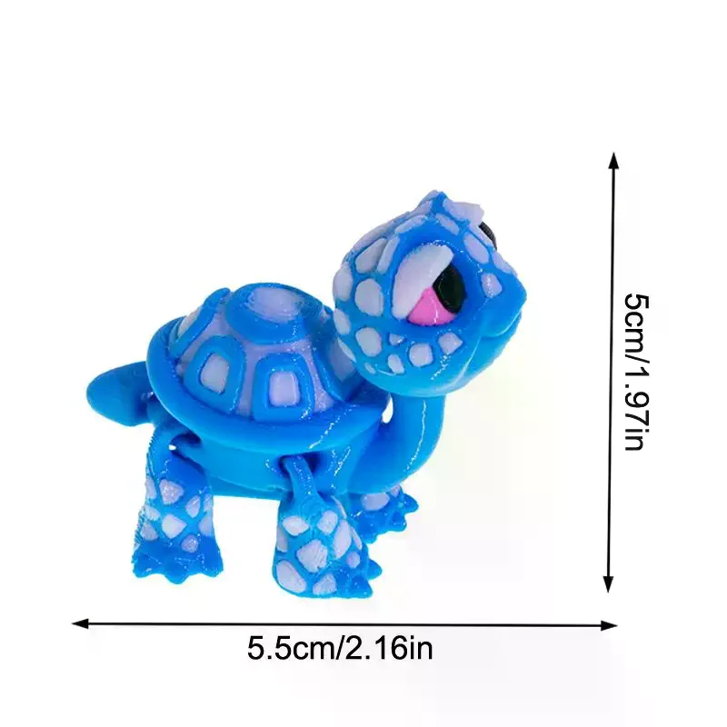 Unleash Playful Vibes! 3D Printed Plastic Turtle Model, Exquisite Cartoon Animal With Movable Joints & Holiday Desktop Decor