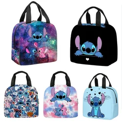 Stitch Lunch Bag Cute Large Capacity Storage Bag Cartoon Printed Bag Primary School Picnic Bag Portable Lunch Box Bag for Work