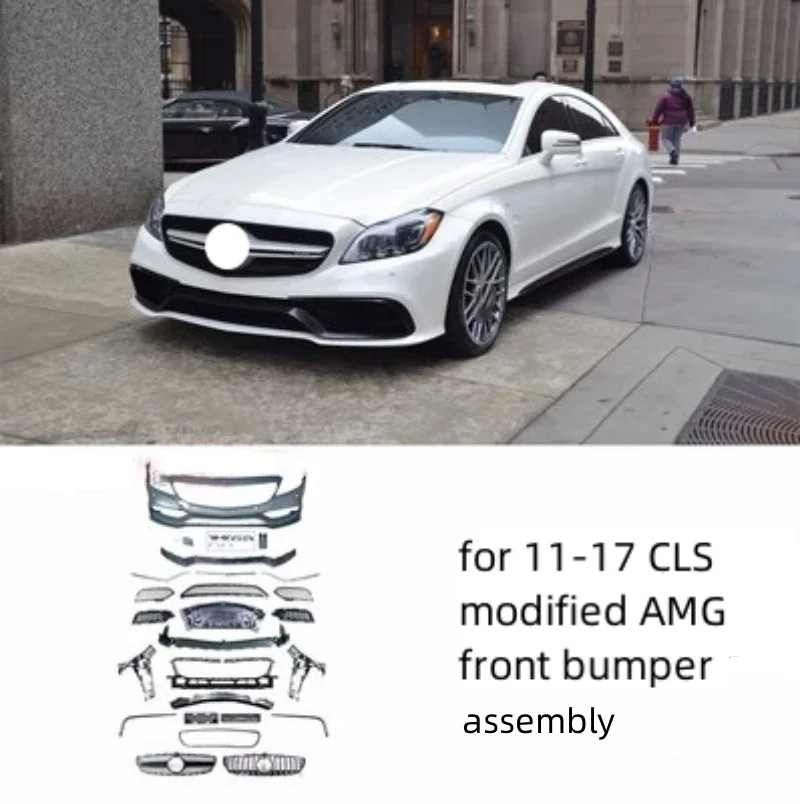 Body Kit Front Bumper Grill Rear Lip Engine Cover Assembly for Mercedes-benz CLS W218 2011-17 Modified CLS 63 AMG Kit