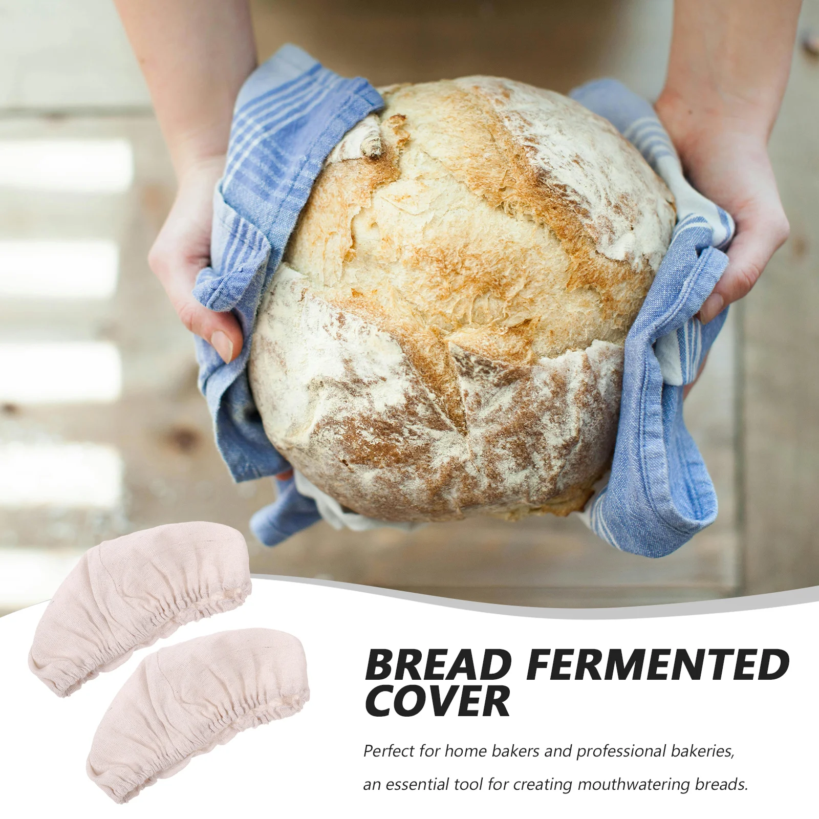 

2pcs Bread Fermentation Basket Cloth Liner Cotton Baking Proofing Cover Dough Rising Kitchen Utensil Sourdough Bowl Cover Baking