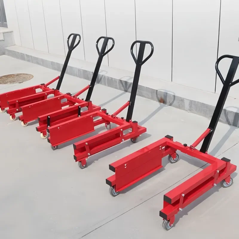 Small Pallet Truck No Hydraulic Wide Adjustable Double Fork Warehouse Workshop Logistics Handling