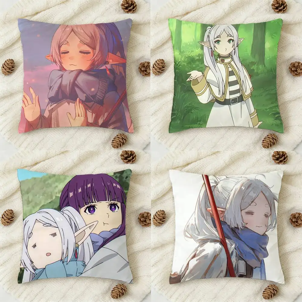 

2026 New F-Frieren Anime Double-sided Printed Square Decorative Cushion Cover for Sofa Living Room Home Decor