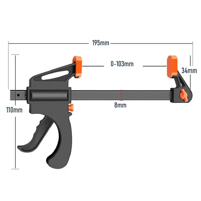 5/2pcs Woodworking Work Bar 4 Inch Clamp Clip Set Hard Quick Ratchet Release Clip DIY Carpentry Hand Tool Woodworking Clamp