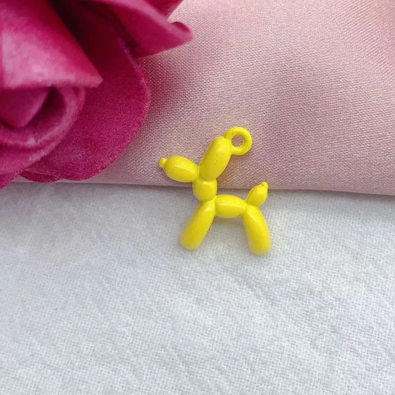 13pcs 19*15mm 13colors 3D Balloon Dog Metal Charms Pendant Earring Bracelet DIY Necklace Jewelry Making view 3