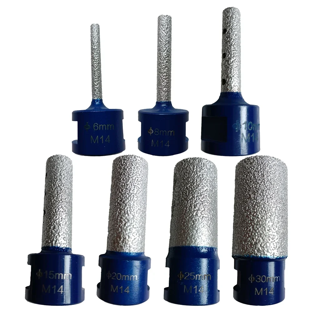 M14 Thread Vaccum Brazed Diamond Finger Bit Hole Cutter For Tile Granite Marble Milling Cutting 6/8/10/15/20/25/30MM