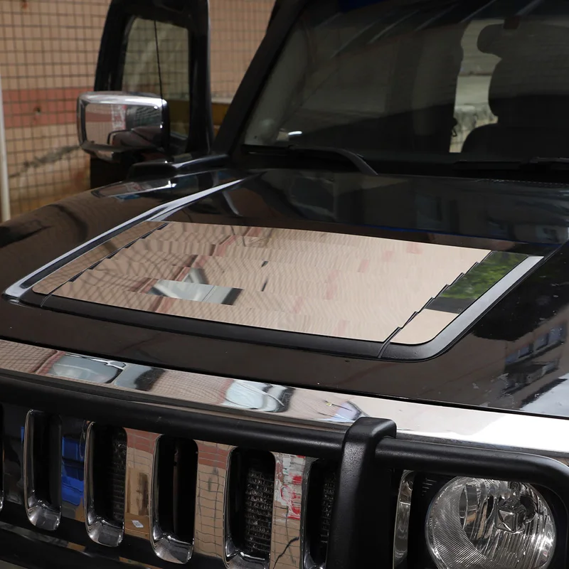 For Hummer H3 2005-2009 Hood Vent Deck Panel Decorative Sticker Hood Vent Decoration Accessories Car Accessories Stainless Steel