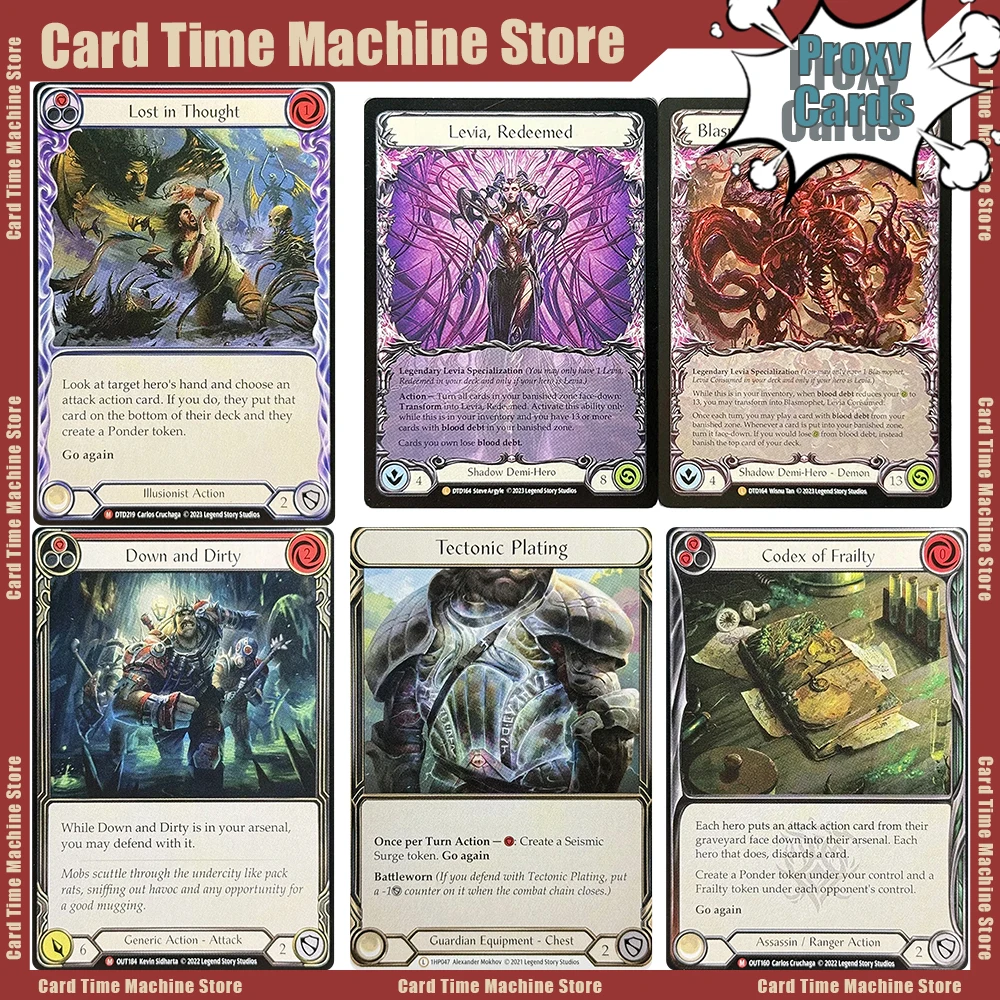 Flesh and Blood Proxy /Enligtened Strike/Levia,Redeemed Tectonic Plating/Command and Conquer/Blasmophet,Levia Pulse TCG Cards