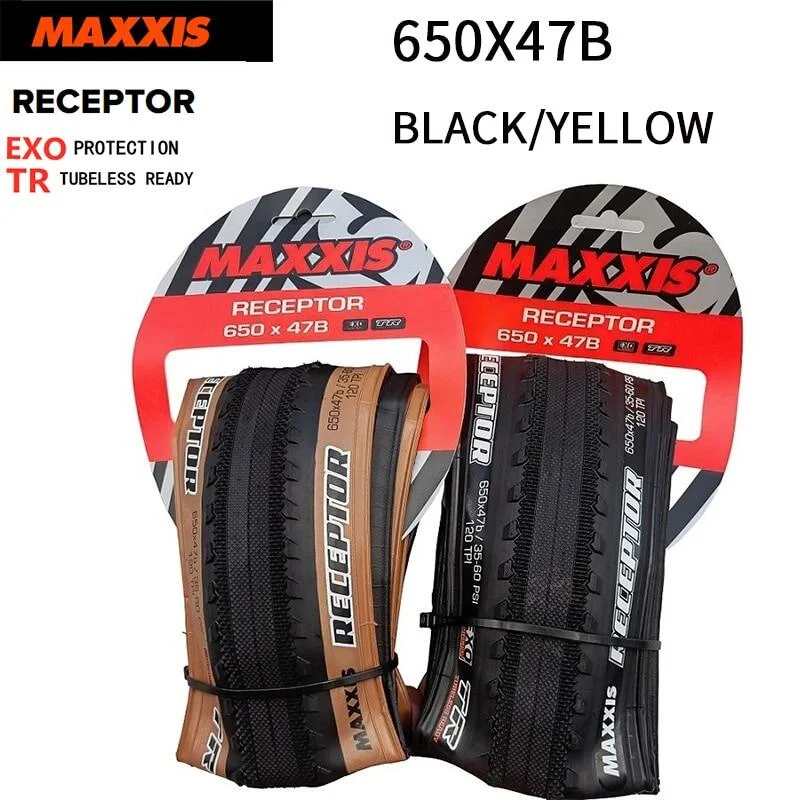 

Maxxis RECEPTOR bicycle tire 650x47b tubeless ready yellow rim tire bicycle tire 27.5X1.9 EXO TR