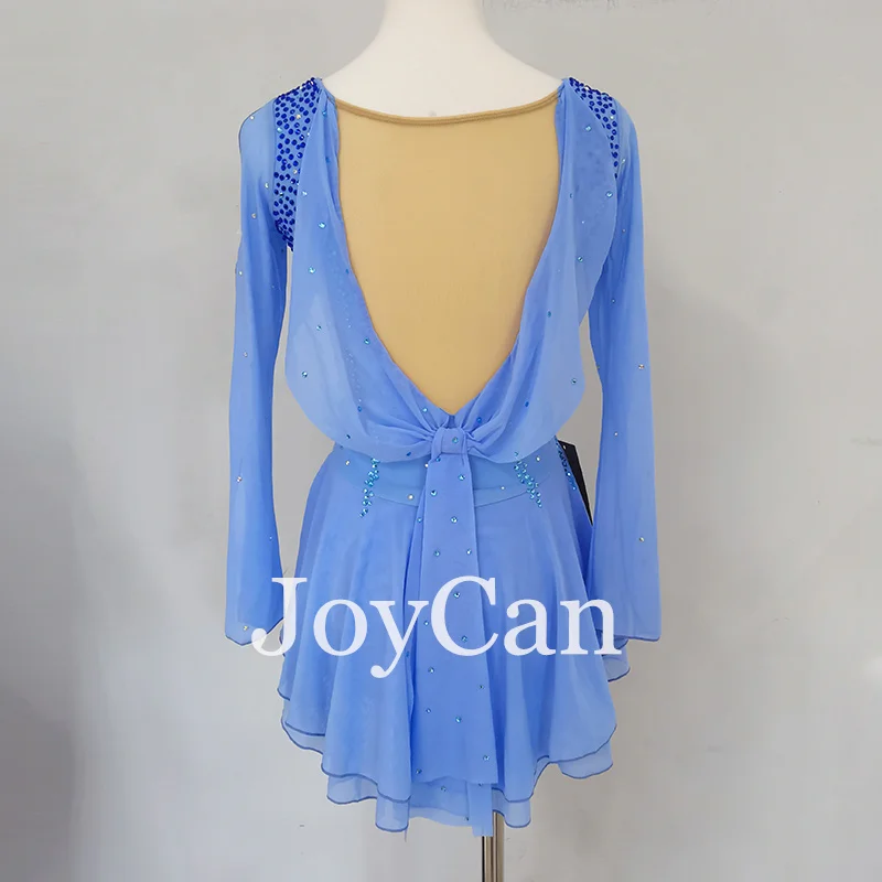 JoyCan-فستان تزلج مطاطي للفتيات ، أزرق ، شكل جليدي ، منافسة ، ملابس رقص ، مخصص