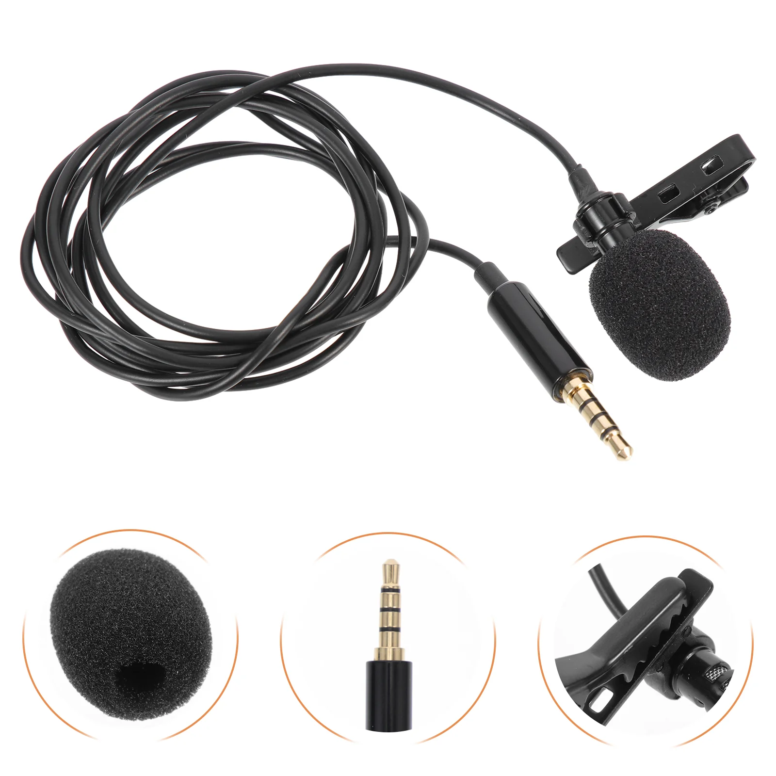 

Wireless Lavalier Mic Microphone Mini for Lectures Telephone Wired Lapel Sponge
