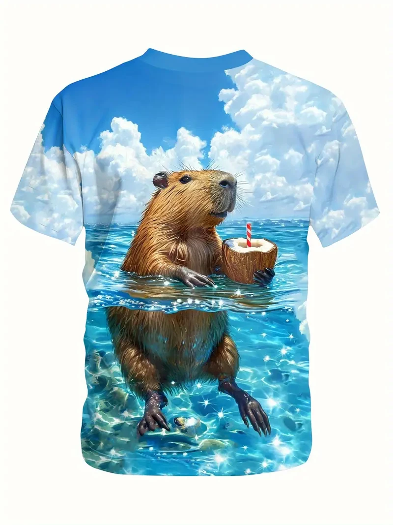

2025 New Capybara Graphic T Shirt For Men Women 3D Print Funny Capybara Casual Kid Short Sleeve Tops Unisex Women Plus Size Tee