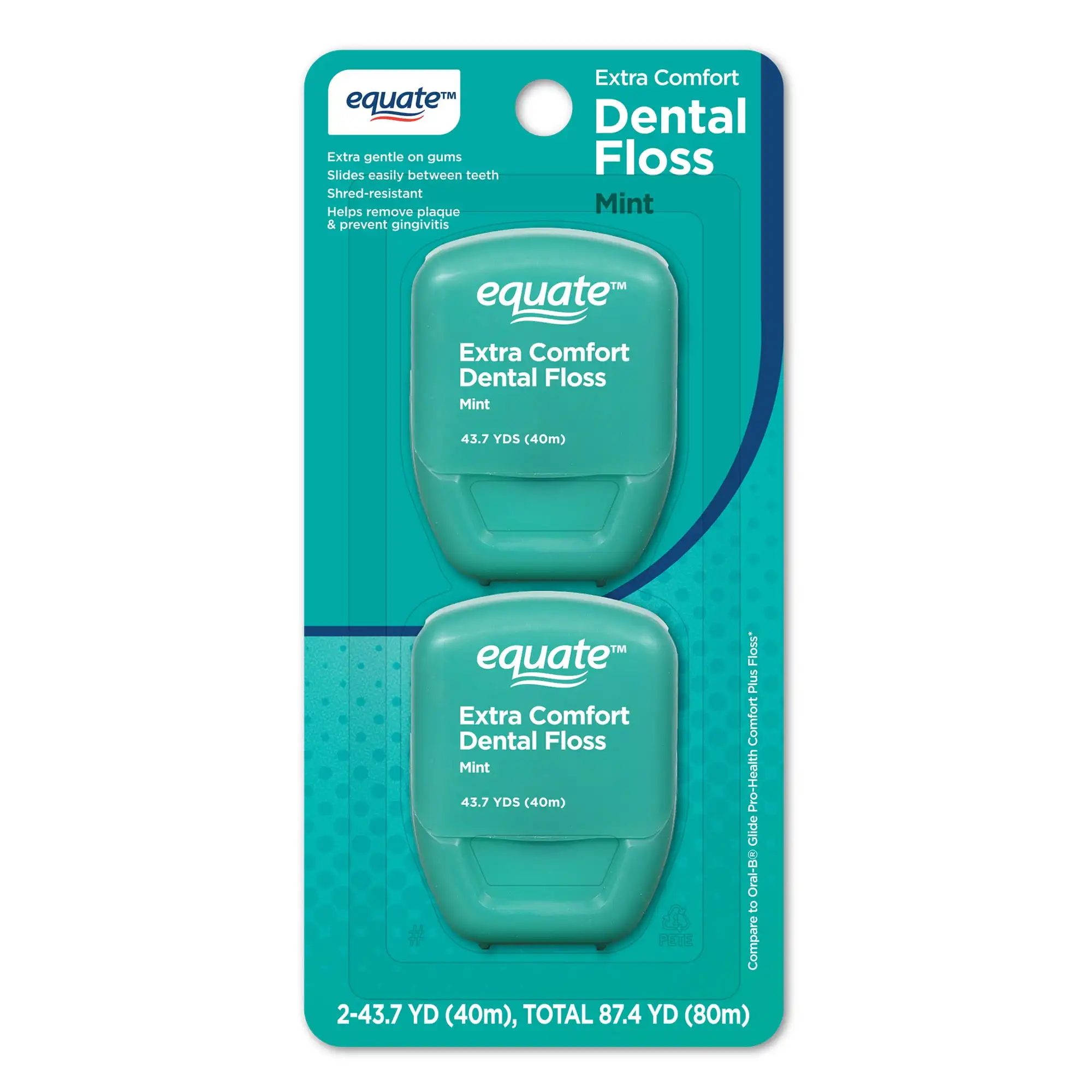 3-Pack Extra Comfort Dental Floss Mint 43.7 Yds (2 Count), Gentle Gum Care Floss for Sensitive Teeth, Smooth Glide