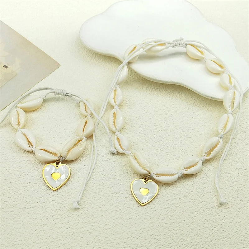 Love Heart Female Elegant Bracelet Necklace For Women Men Evil Eye Lucky  Summer Bohemian Handmade String Rope Chains Jewelry