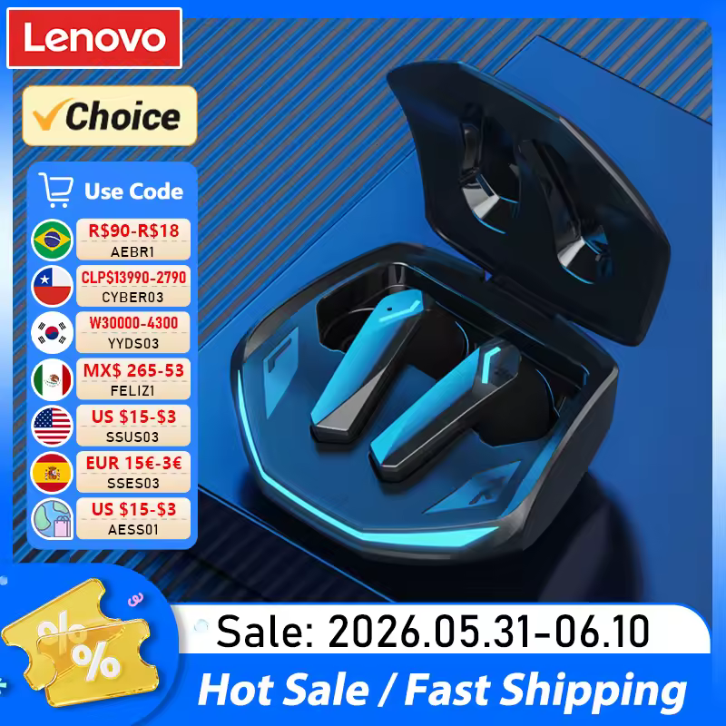 Choice Lenovo GM2 Pro TWS אוזניות אלחוטיות אוזניות תואמות בלוטות' 5.4 אוזניות ספורט עמידות למים עם מיקרופון עמידות לאורך זמן