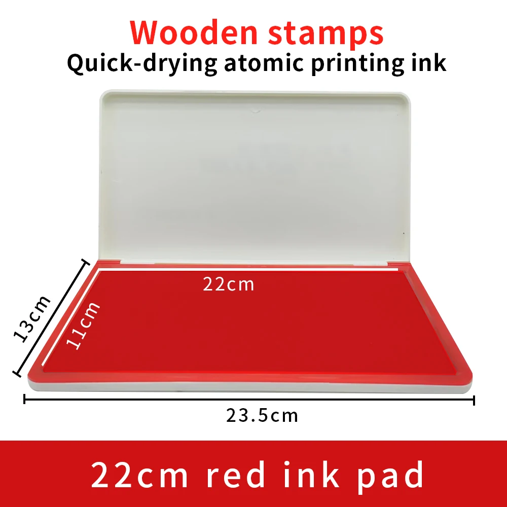 110x220mm Large Ink Pad Color Large Size Stamp Ink Pad Stamp Wooden Seal Logo Invitation Custom Name Commercial Brand