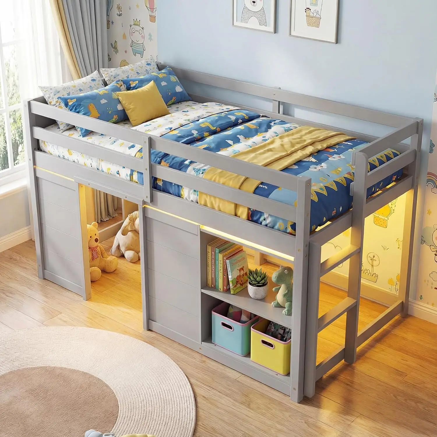 loft bed with dresser Twin Low 2 Dressers Crafted from premium woods like poplar Solutions Twin-Size Storage Loft Bed
