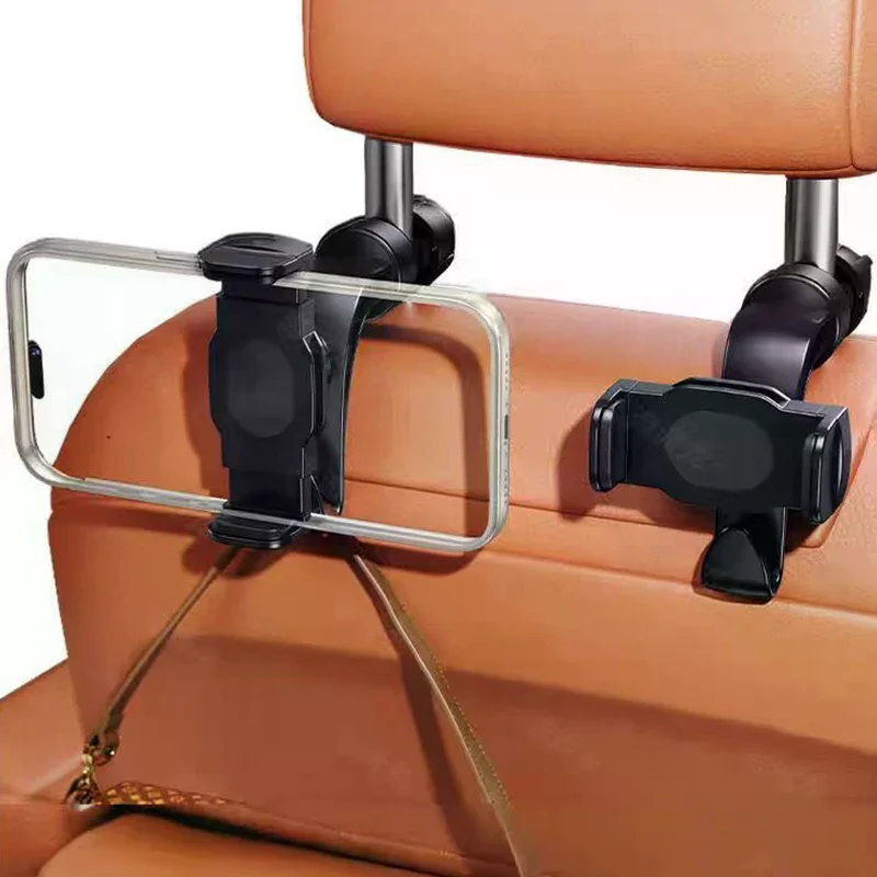 Multifunctional Car Rear Seat Mobile Phone Holder&Tablet Mount With Hook Rotation Car Headrest Phone Bracket Support