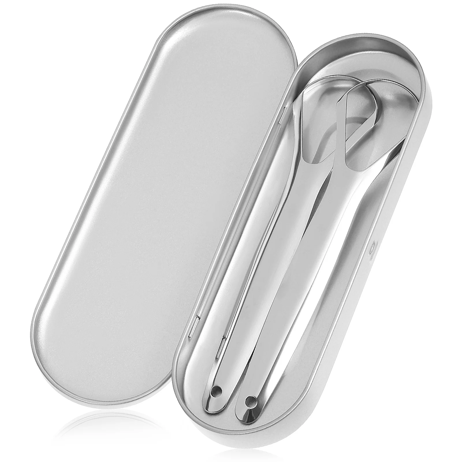 Nettoyeur de langue, grattoirs, soins de nettoyage, fournitures de nettoyage, grattoir en acier inoxydable, Kit de retrait pour enfant, dispositif de retenue, 2 pièces