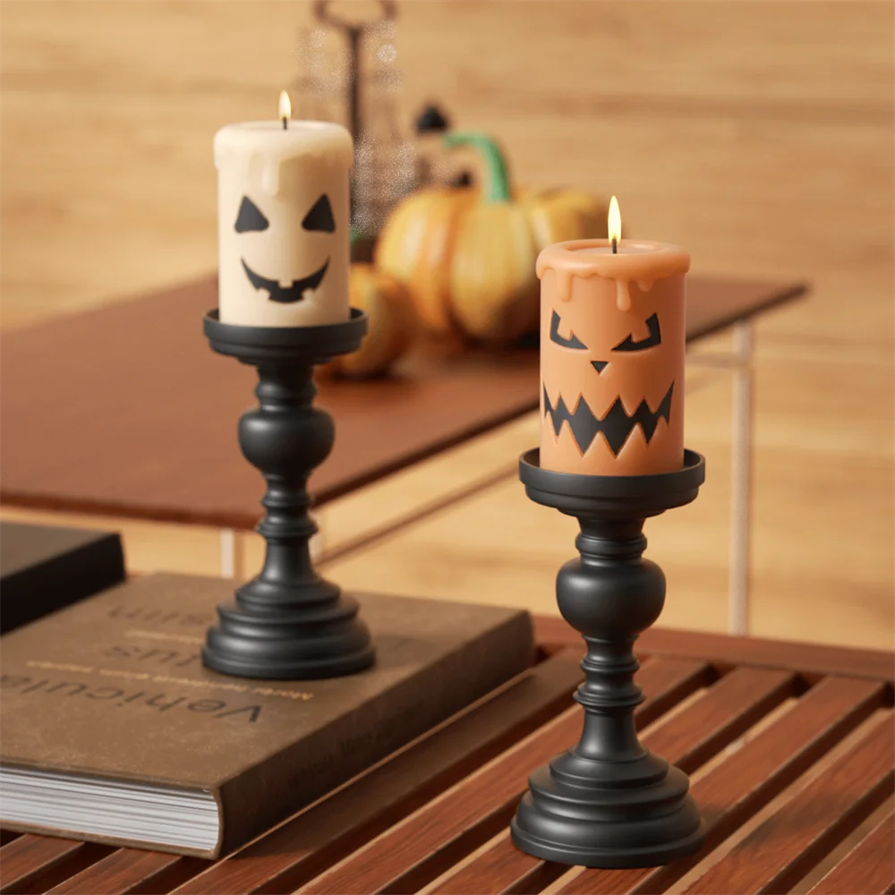 Nicole Mystical Mischief Makers Pillar Candle Silicone Mold DIY Column Halloween Moulds for Candles Home Decor