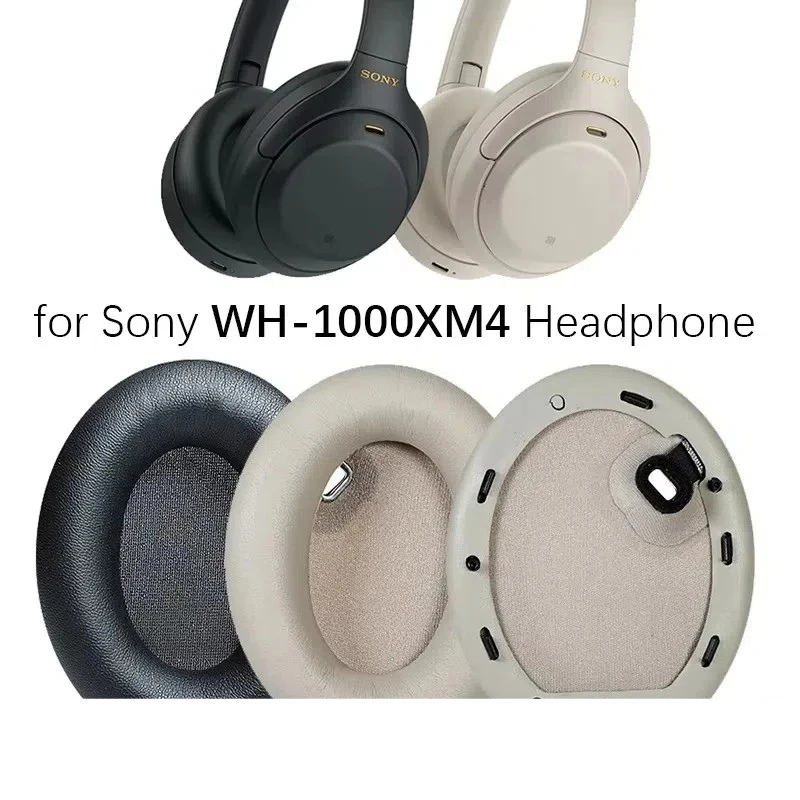 Premium Ersatz-Ohrpolster für Sony WH-1000XM4 Weiche Memory-Schaum-Lederpolster Geräuschisolierung Komfort Kopfhörer-Zubehör
