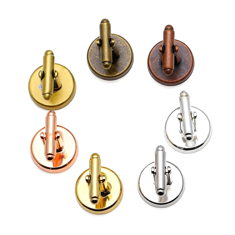 Copper Material 4pcs Fit 16mm Brush Bronze Antique Silver Rose Gold Cufflink Base Cabochon Settings Round Cameo Blank Tray