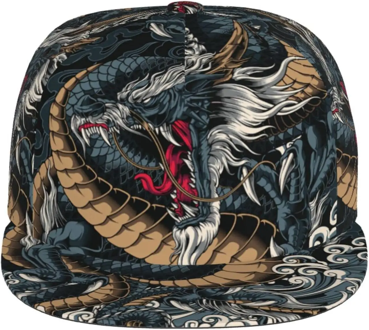 Dragon Baseball Cap Cool Hat Fashion Flat Bill Brim Adjustable Hats Dragon Cap for Men Women