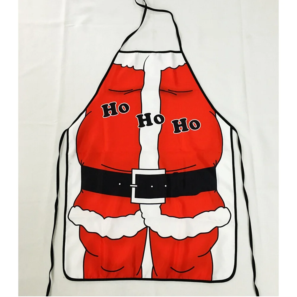 

Adult Santa Apron Christmas Print Baking Cooking Grilling Bbq Kitchen Gift Free Size Apron For Home Chef Crafter Gardener