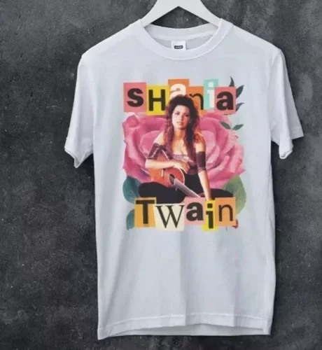 Shania Twain - Unisex White T-shirt  Anime Graphic T-shirts for Men Clothing Women