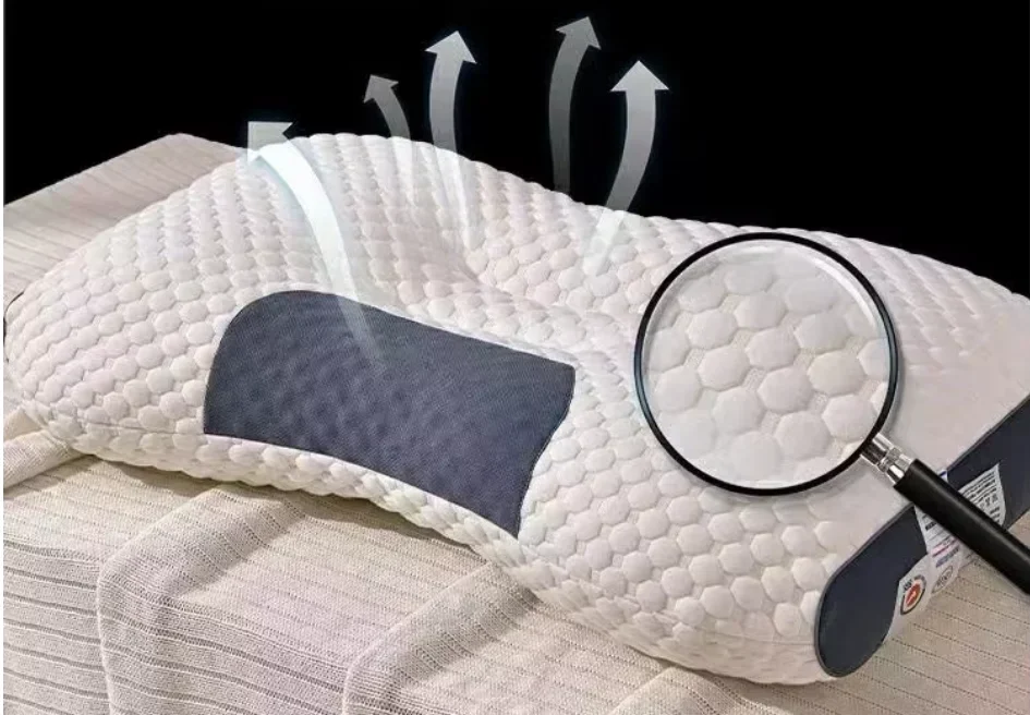 2024 NEWHoneycomb massage pillow pillow to protect cervical vertebra to help sleep home pillow core antibacterial and anti-mite