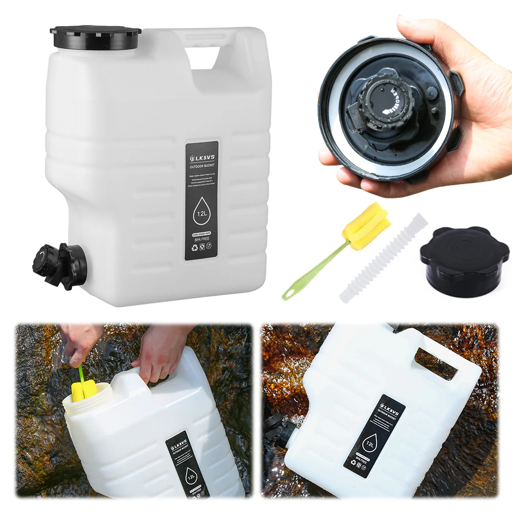 Conteneur de stockage d'eau de 12l avec le support de distributeur d'eau de robinet cruche de récipient d'eau de grande capacité pour le Camping de voiture de véhicule