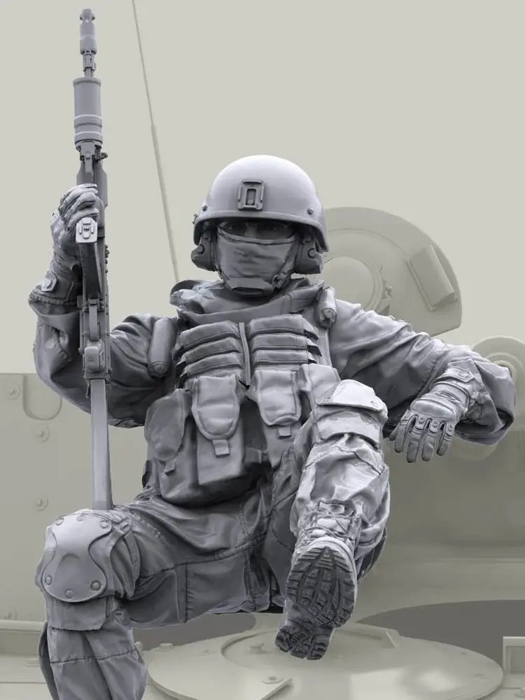 Soldat russe moderne avec AK-74 avec lanceur GP, soldat modèle en résine, thèmes militaires, kit non assemblé et non peint, 1/35