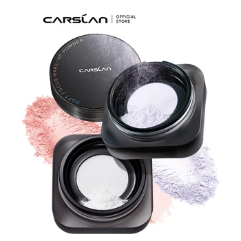CARSLAN-블랙 마그네틱 반투명 루스 세팅 파우더, 메이크업, 방수, 오래 지속되는 매트 오일 컨트롤, 피니싱 페이스 파우더
