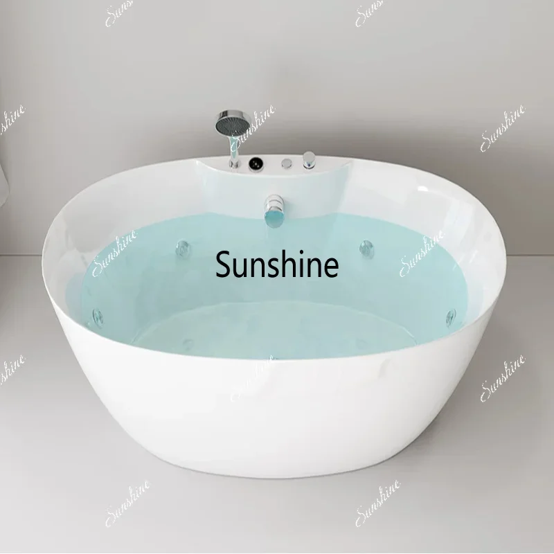 Household small apartment oval thin edge acrylic surf massage independent bathtub