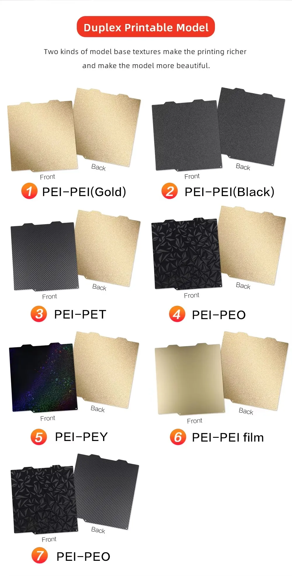 Für Creality K1C/ K1/ K1 MAX /Ender3 V3 KE/ 310X315mm PEI Bauplatte 235X235mm Für Ender 3 V3 Se /Ender 3 S1 PRO / Ender-5 S1 – Detail 7