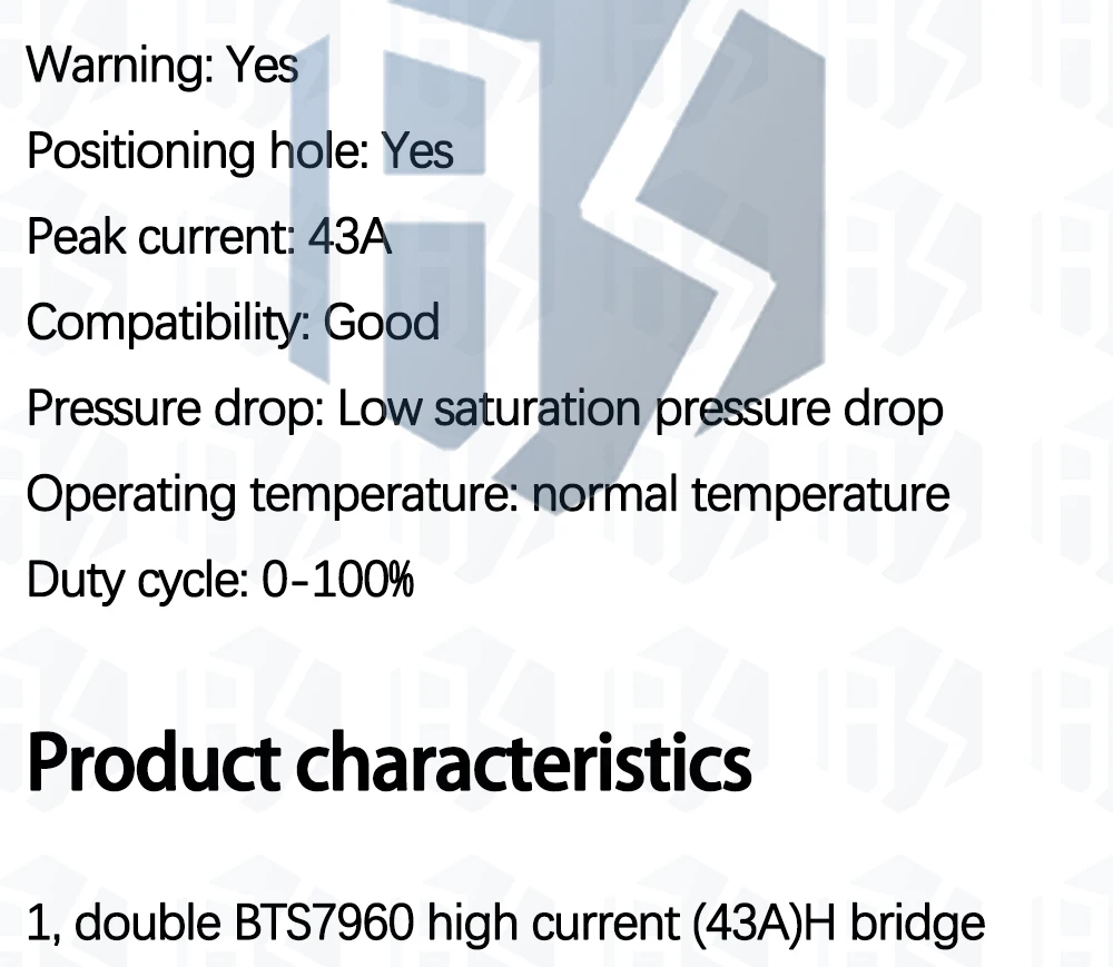 1 ~ 2PCS H-Brücke Hochleistungs-Motortreibermodul, DIY Smart Car Stromdiagnose für Arduino, Doppel BTS7960, 43A, EGBO – Detail 21