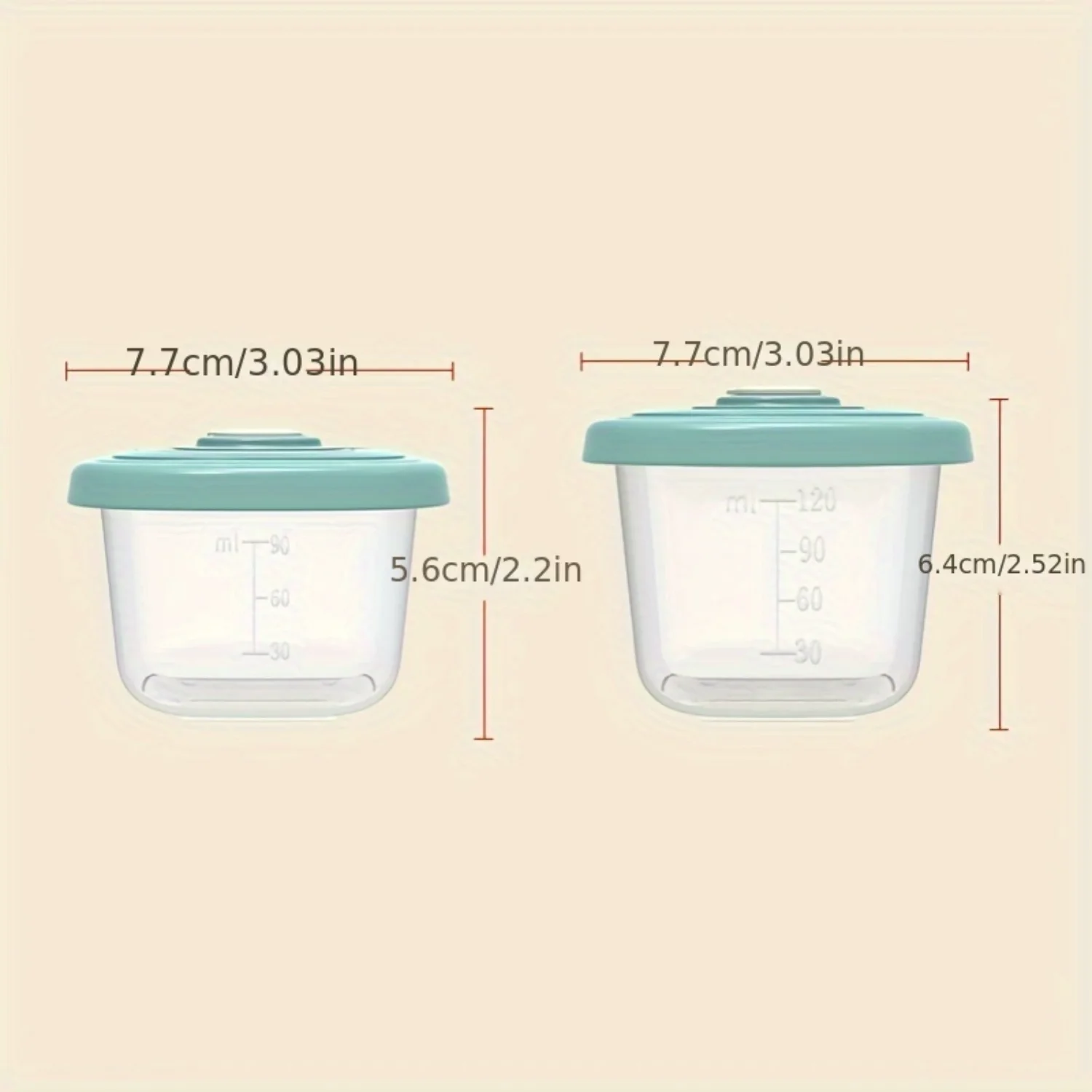 Leak-Proof Portable Food Containers - BPA-Free, Microwave Safe & Fresh-Keeping - Ideal for Snacks, Vitamins - 120ml, Set of 4